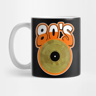 RETRO 1980 Orange Vinyl Record Mug